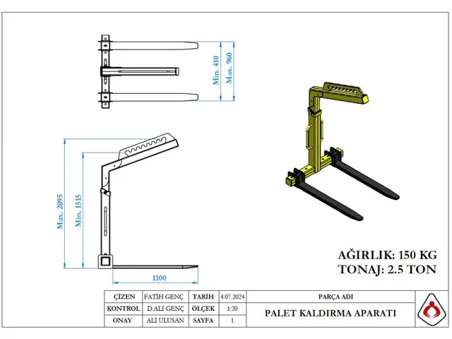 Pallet Lifter – adjustable fork spacing — Padėklų šakės — naujas parduodama | 123Machinery